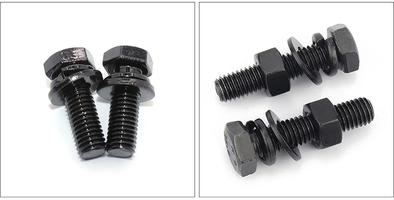 Black Oxide Hex Bolt with Spring Washer