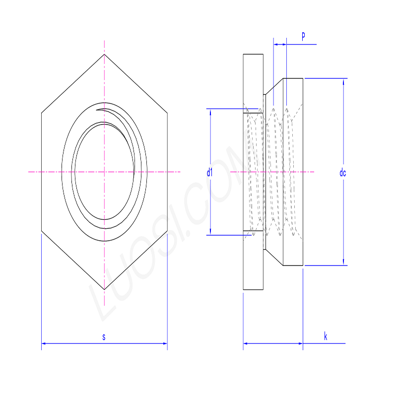 Heat treated stainless steel UN insert nut